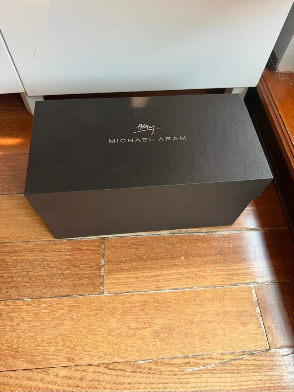 Michael Aram Black Decorative Storage Box with Marble-Pattern Interior new